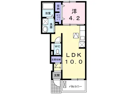 ゴールド・リッチ平江・Ⅰ(1LDK/1階)の間取り写真