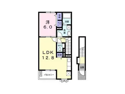カナロア(1LDK/2階)の間取り写真