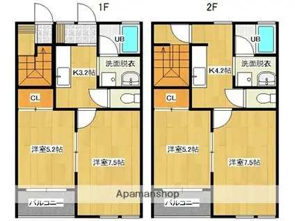 REVE(2K/1階)の間取り写真