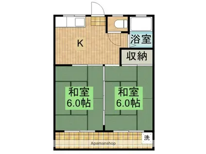 KYOWAコーポ(2DK/2階)の間取り写真