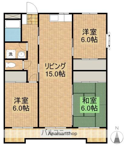第2センチュリーハイツ(3LDK/1階)の間取り写真
