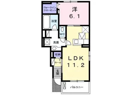 エアリーヴィッツ(1LDK/1階)の間取り写真