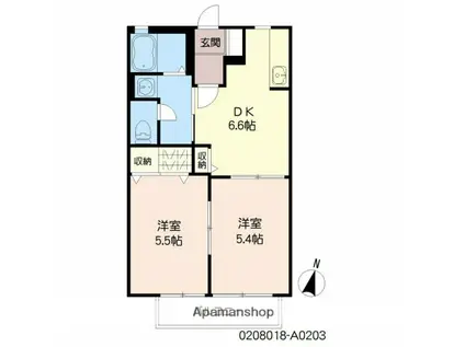 シャーメゾン小牧 (2DK/2階)の間取り写真