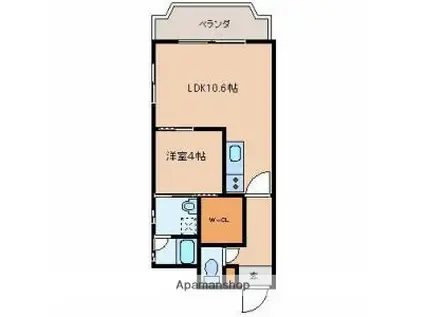 ソラーレ霧島(1LDK/2階)の間取り写真
