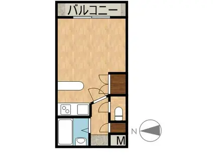 ロワイヤルヒルズ壱番館(ワンルーム/8階)の間取り写真