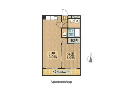 オメガシティ宮崎1(1LDK/3階)の間取り写真