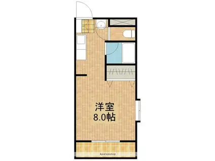 マリオン(ワンルーム/2階)の間取り写真