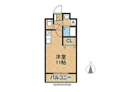 日南線 宮崎駅 徒歩12分 6階建 築27年(ワンルーム/5階)の間取り写真