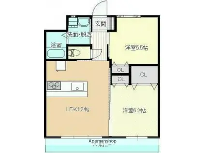 ASTERIA祇園(2LDK/6階)の間取り写真