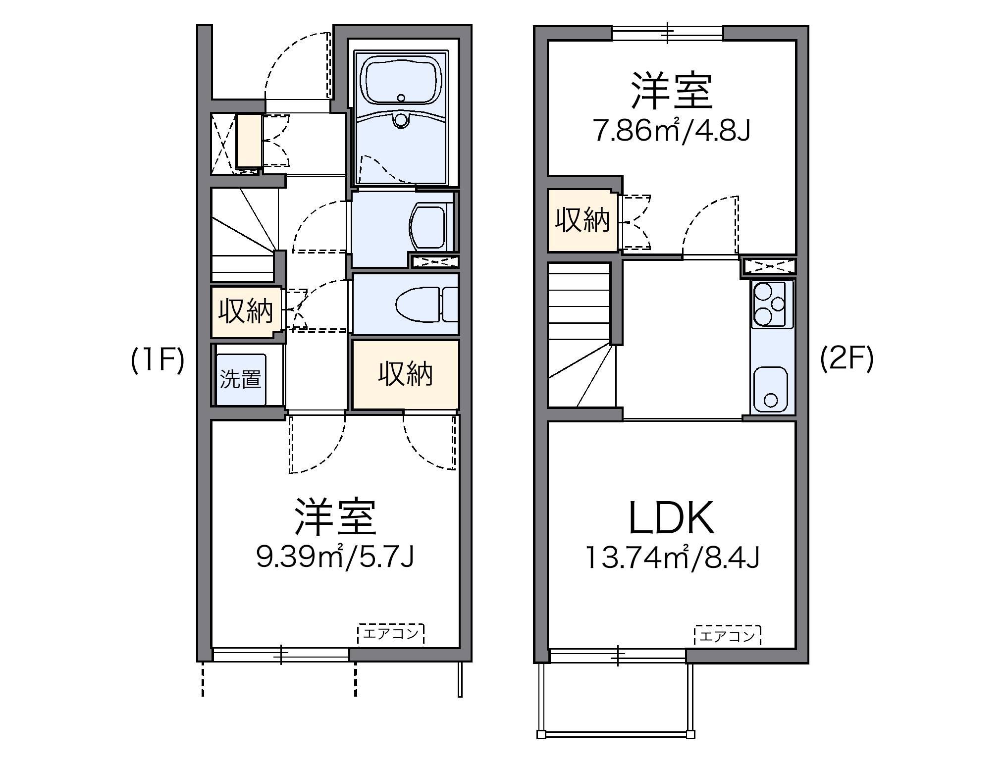 レオネクスト源藤Ⅴ(2DK/1階)の間取り写真