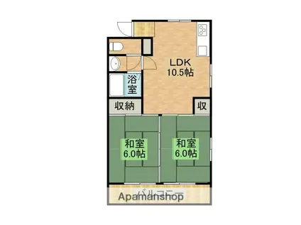 トレジャーハウス黒木(2LDK/2階)の間取り写真