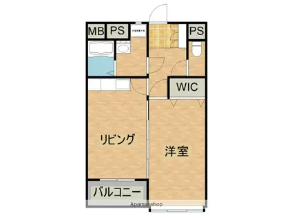 清水町MAマンション(1LDK/1階)の間取り写真