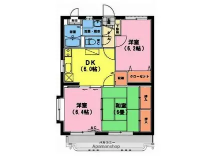 ユーミーいちまるⅠ(3DK/3階)の間取り写真