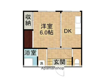 田野ビル(1DK/3階)の間取り写真