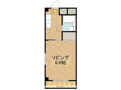 ハピネス優(1K/4階)の間取り写真