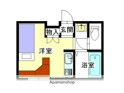 ウェルネスマンション神宮(ワンルーム/2階)の間取り写真