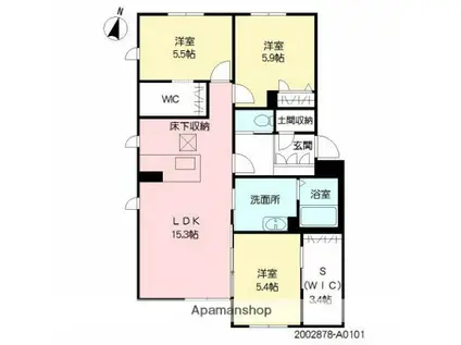 ARISTIO TOWA(3SLDK/1階)の間取り写真