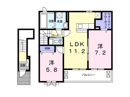 プレッソ・フランⅡ(2LDK/2階)の間取り写真