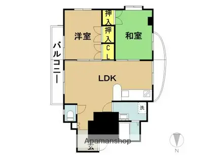 オフィスティ第一ビル(2LDK/3階)の間取り写真