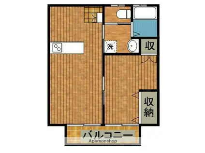 Sメゾン(1LDK/2階)の間取り写真