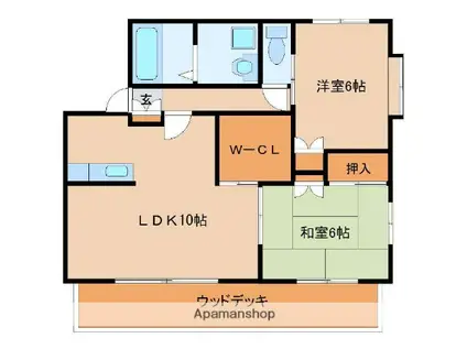 ウインドヒルUNO(2LDK/1階)の間取り写真