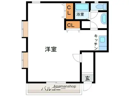 センチュリーコート1番館(ワンルーム/2階)の間取り写真