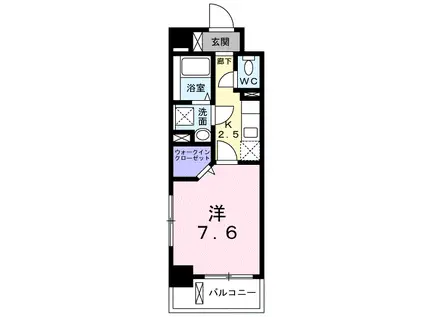 LINO(1K/3階)の間取り写真