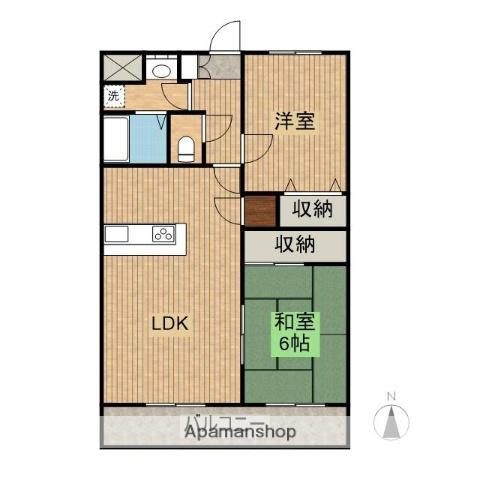 コスモマンション星倉(2LDK/4階)の間取り写真
