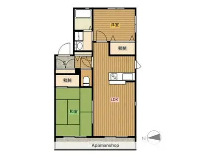 ディアス笹原(2LDK/1階)の間取り写真