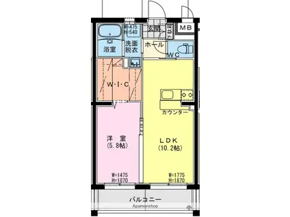 コト パレス(1LDK/3階)の間取り写真