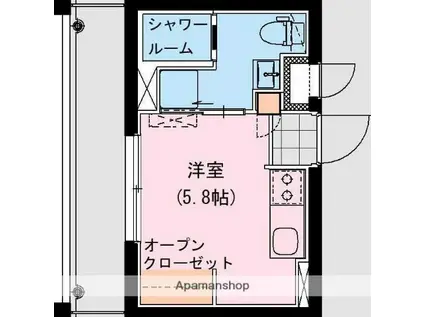 THE ROCK APT(1K/1階)の間取り写真