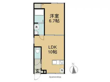 UNO PALLAZO(1LDK/1階)の間取り写真