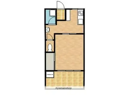 ラフィネス清水(1DK/4階)の間取り写真