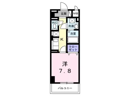 サンライズ 江平中町(1K/3階)の間取り写真