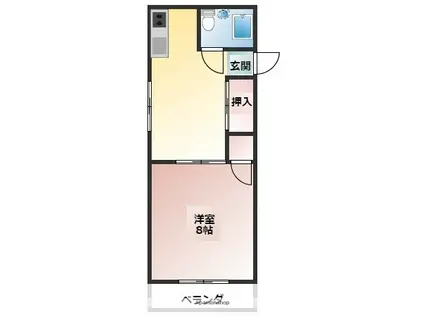 堀川ハイツ(1K/1階)の間取り写真