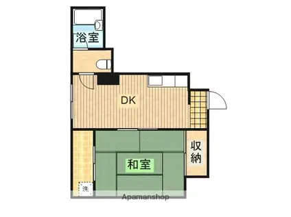 パークビル(1DK/2階)の間取り写真