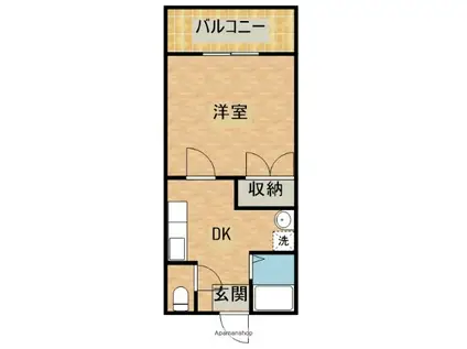 アベニュー小松(1DK/1階)の間取り写真