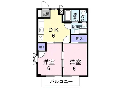 サウザンバレ-A(2DK/2階)の間取り写真