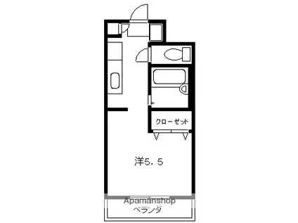 ルミナス小松(ワンルーム/2階)の間取り写真