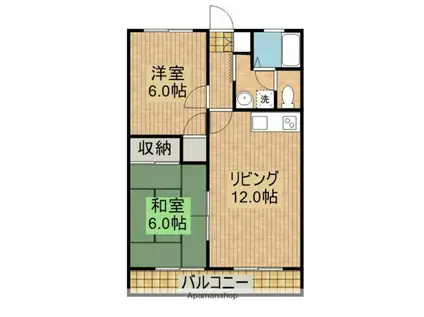 ディアコート(2LDK/3階)の間取り写真