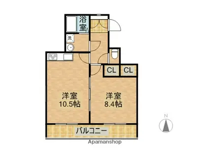 サンシャインSPOT(1LDK/4階)の間取り写真