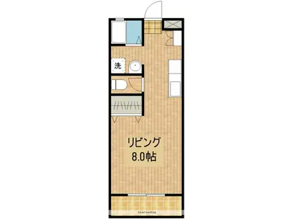 リバーサイド大島Ⅱ(ワンルーム/2階)の間取り写真