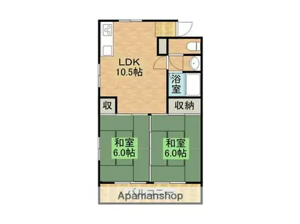 トレジャーハウス黒木(2LDK/4階)の間取り写真