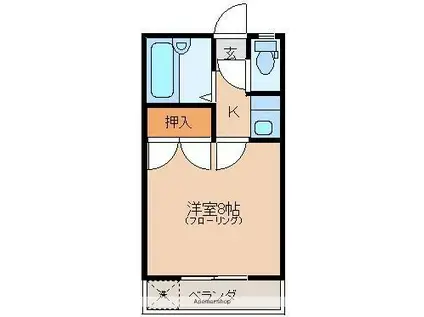 エクセルメゾン(1K/3階)の間取り写真