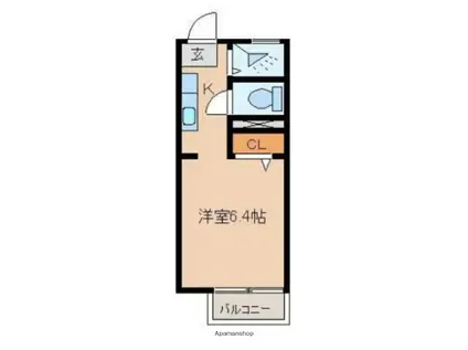 UTSUWA(ワンルーム/2階)の間取り写真