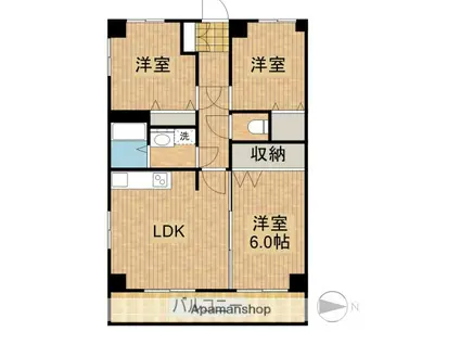 第3サンフローラルハイツ(3LDK/2階)の間取り写真