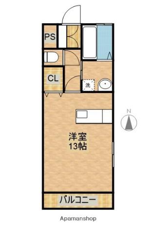 花ヶ島コーポ(ワンルーム/2階)の間取り写真
