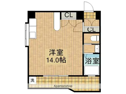 21コスモス丸山(ワンルーム/2階)の間取り写真