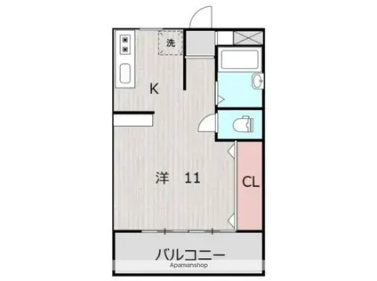 コスモ高千穂(ワンルーム/6階)の間取り写真