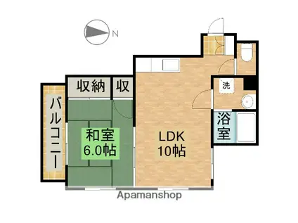 メゾンリク(1LDK/3階)の間取り写真
